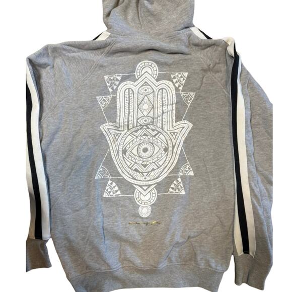 NWOT Spiritual Gangster Hamsa Classic Raglan Hoodie Gray XS - Picture 3 of 6